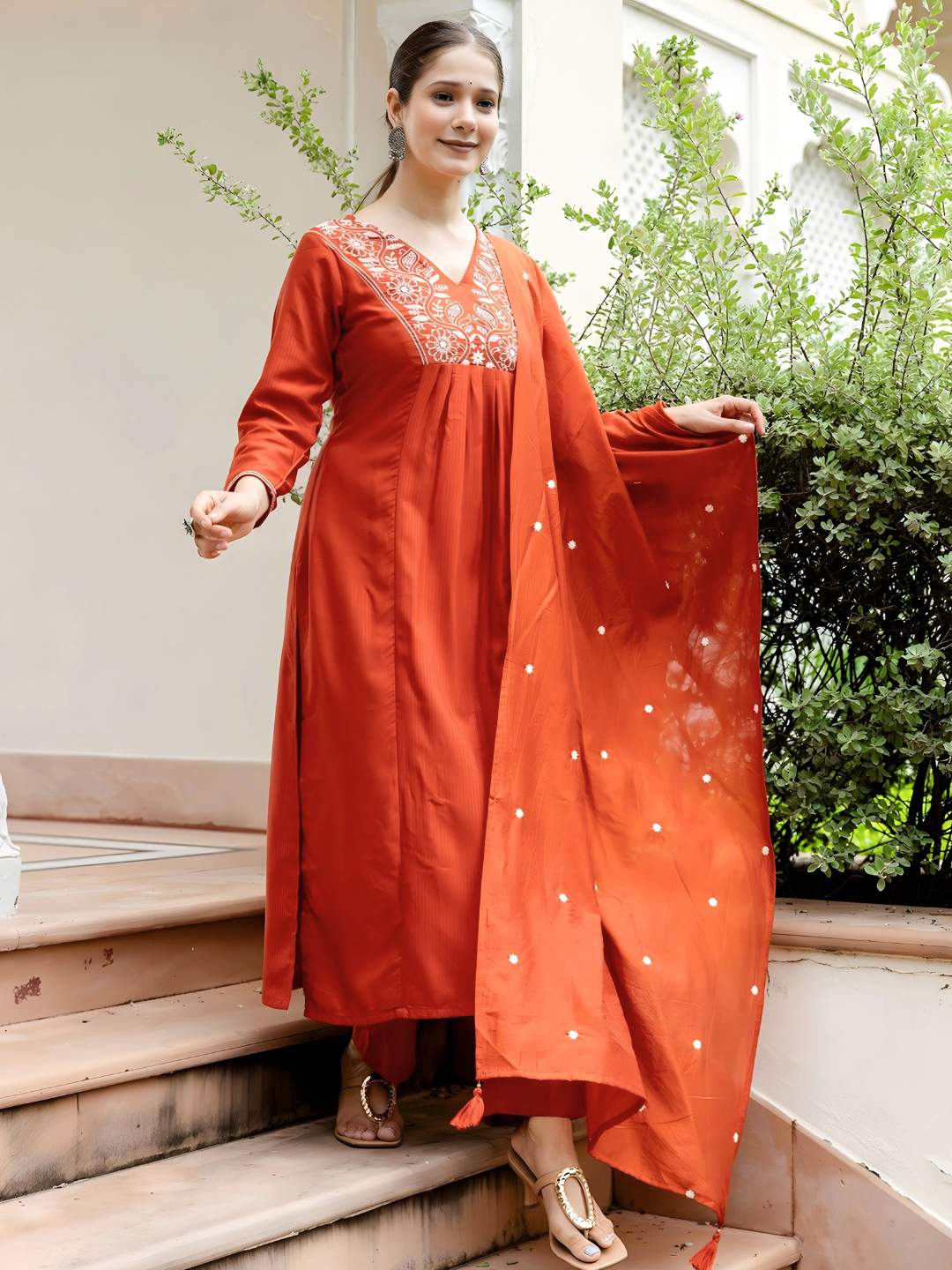 Embroidared Viscose Rayon Kurta Set