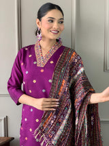Embroidery Viscose Chanderi Kurta Set