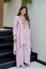Embroidery French Crepe Kurta Set
