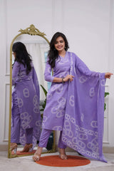 Blue Embroidared Chanderi Silk Kurta Set