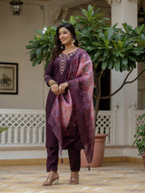 Embroidery Roman Silk With Cotton Lining Kurta Set