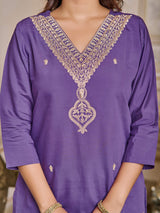 Embroidery Chanderi Kurta Set