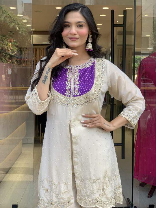 Coding Sequence Embroidered Kurti