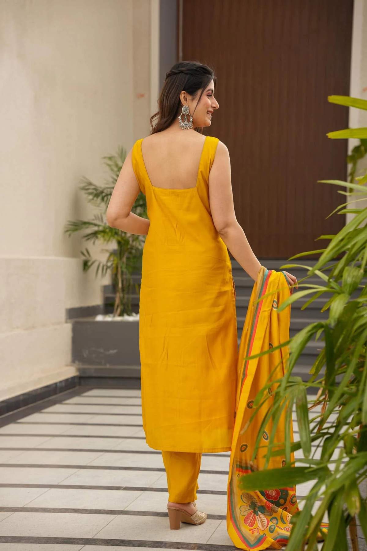 Printed French Crepe Kurta Set