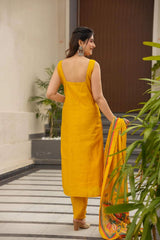 Printed French Crepe Kurta Set