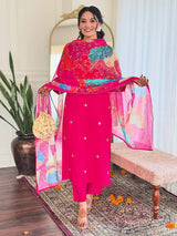 Embroidery Viscose Chanderi Kurta Set
