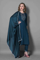Embroidery Silk Blend Kurta Set