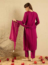Embroidared Viscose Chanderi Kurta Set