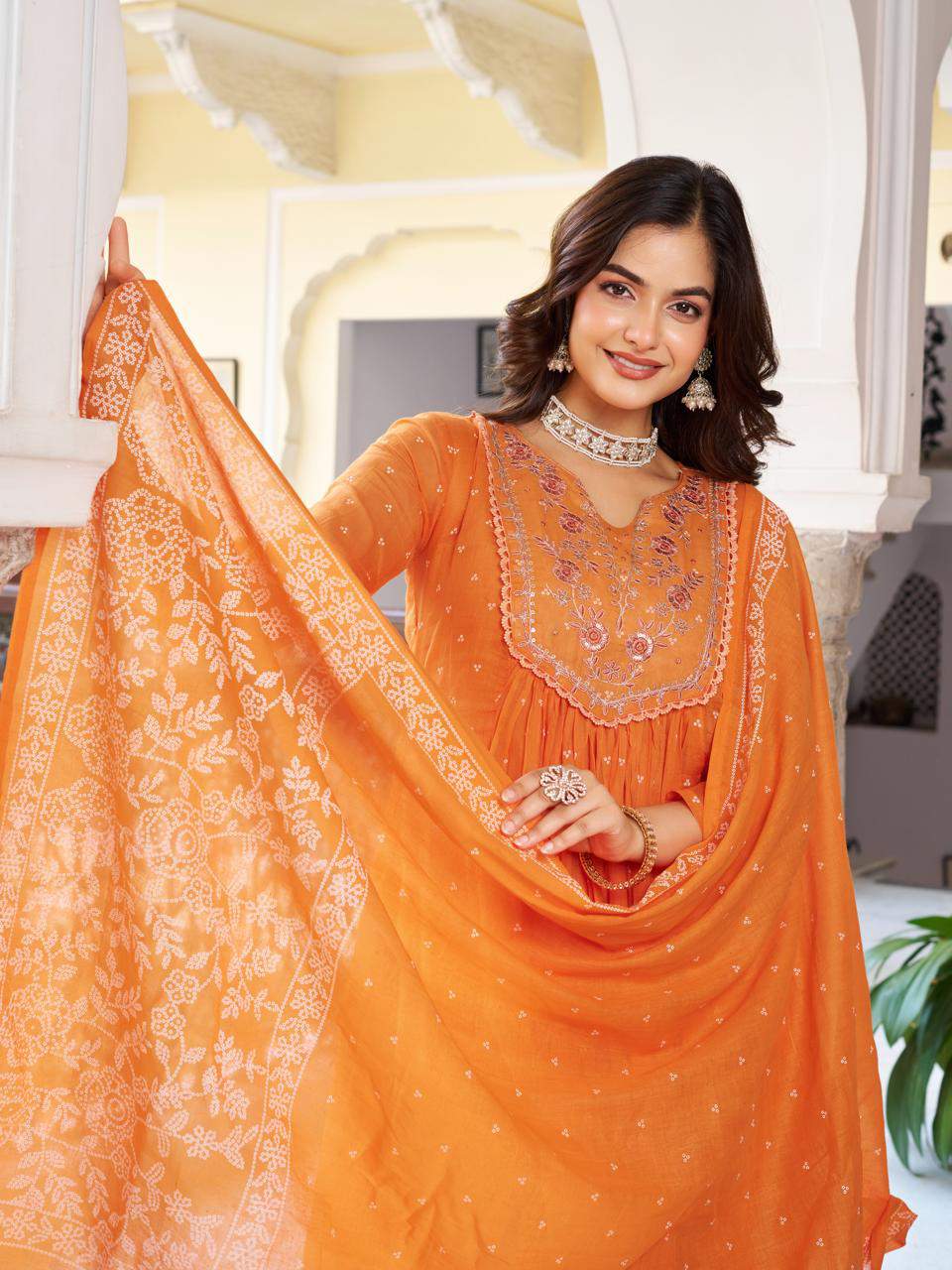 Embroidared Cottan Printed Kurta Set