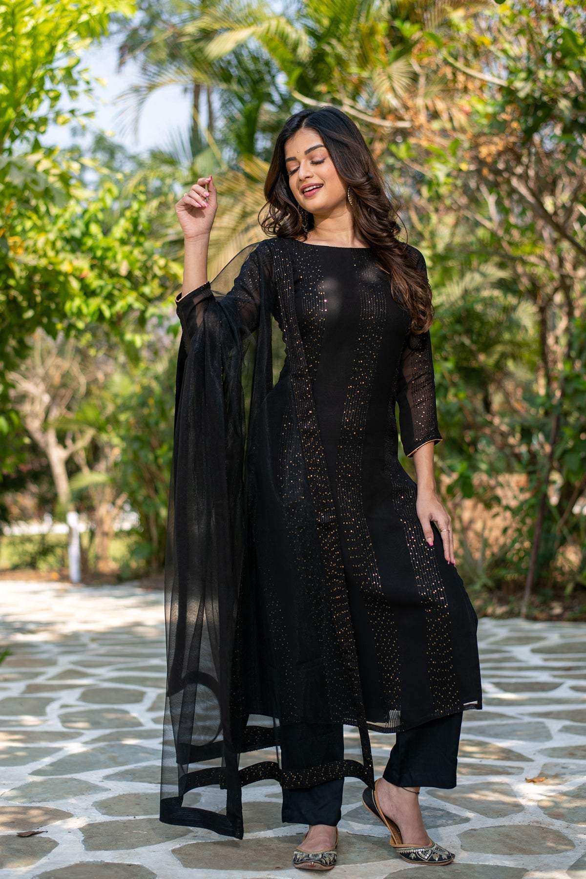 Embroidery Faux Georgette Kurta Set
