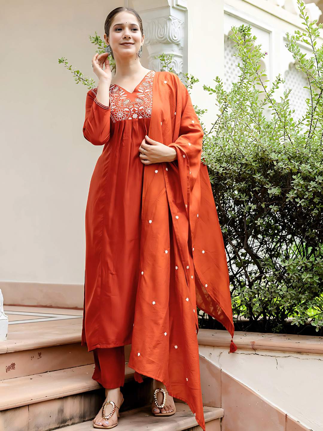 Embroidared Viscose Rayon Kurta Set