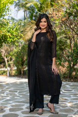 Embroidery Faux Georgette Kurta Set