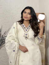 Embroidared Viscose Silk Kurta Set