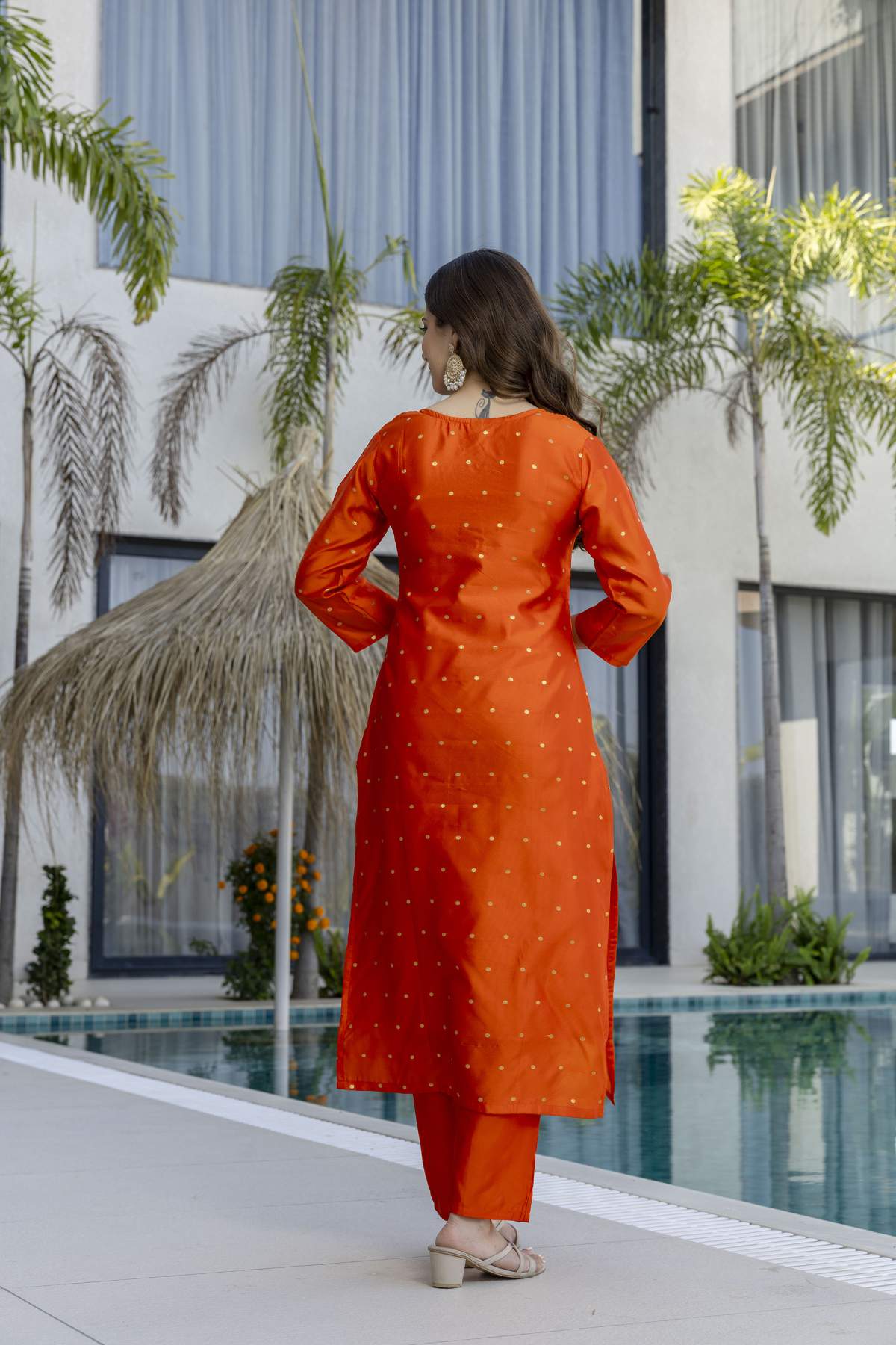 Embroidared Jacquard Butti Kurta Set