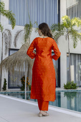 Embroidared Jacquard Butti Kurta Set