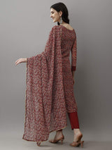 Embroidared Faux Georgette Kurta Set