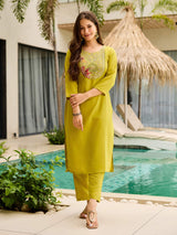 Embroidared Rayon Kurta Set