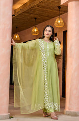 Embroidared Chanderi Silk Kurta Set