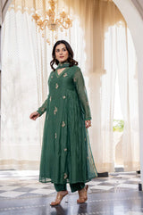 Embroidared Chanderi Silk Kurta Set