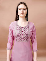 Embroidery Cotton Blend Kurta Set