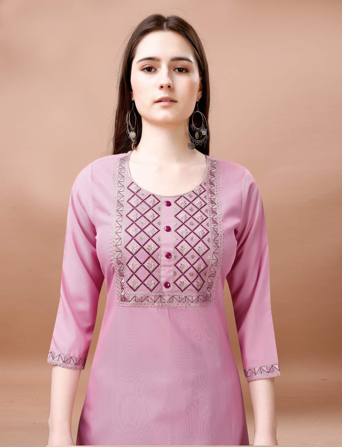 Embroidery Cotton Blend Kurta Set