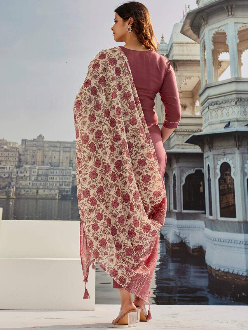 Embroidery Cotton Silk Kurta Set