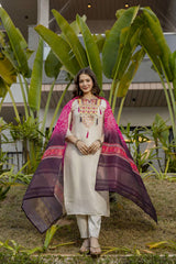 Embroidared Viscose Simmer Kurta Set