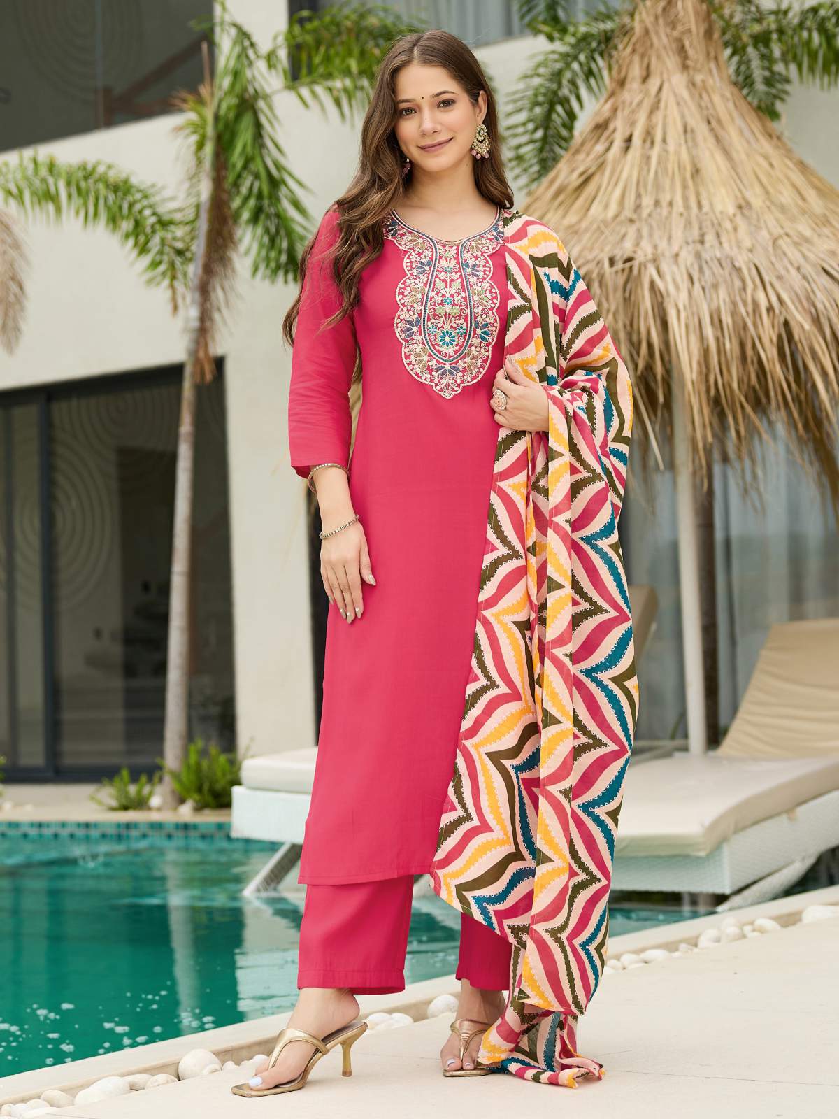 Embroidared Rayon Kurta Set