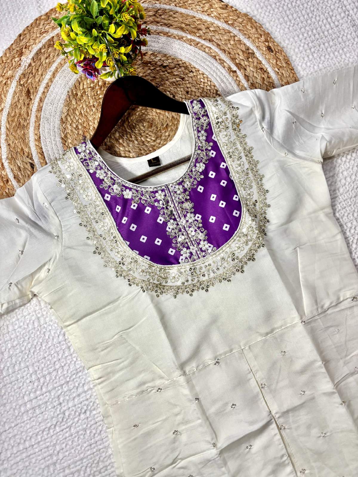 Coding Sequence Embroidered Kurti