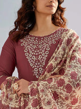 Embroidery Cotton Silk Kurta Set