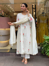 Embroidared Chanderi Silk Kurta Set