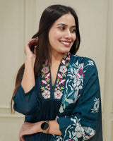 Embroidared Chinnon Kurta Set