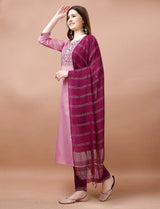 Embroidery Cotton Blend Kurta Set