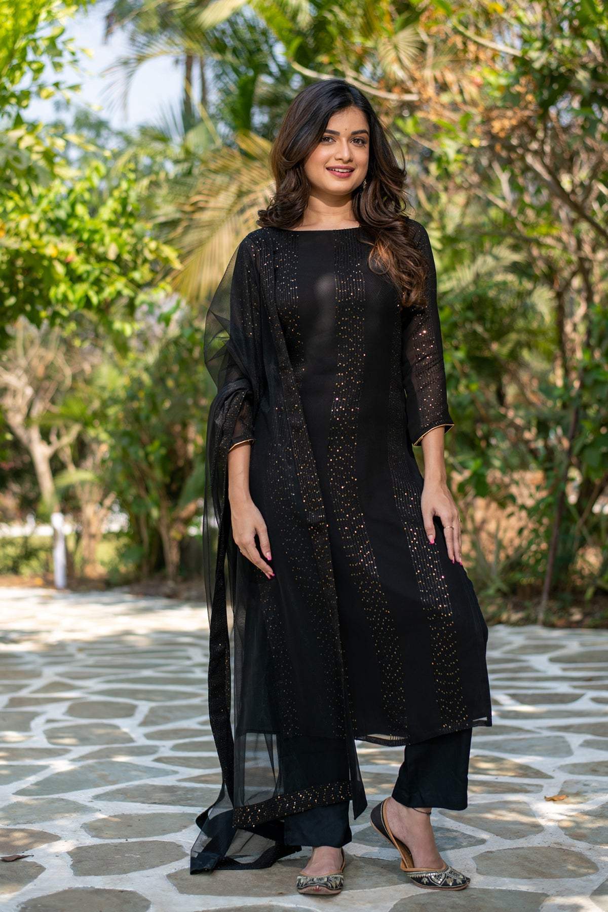 Embroidery Faux Georgette Kurta Set