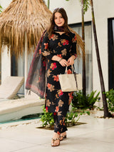 Embroidared Silk Blend Kurta Set