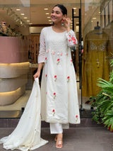 Embroidared Chanderi Silk Kurta Set