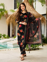 Embroidared Silk Blend Kurta Set