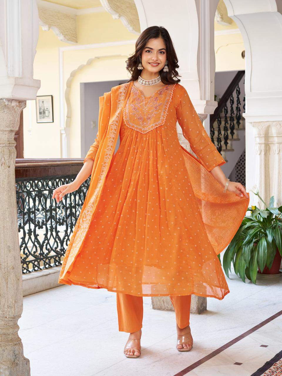 Embroidared Cottan Printed Kurta Set