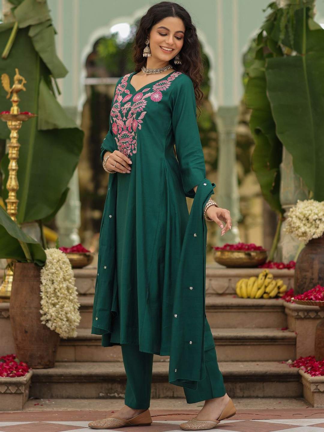 Embroidared Viscose Rayon Kurta Set