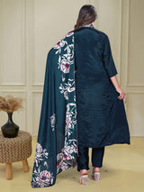 Embroidared Chinnon Kurta Set