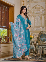 Heavy Embroidered Viscose Rayon Kurta Set