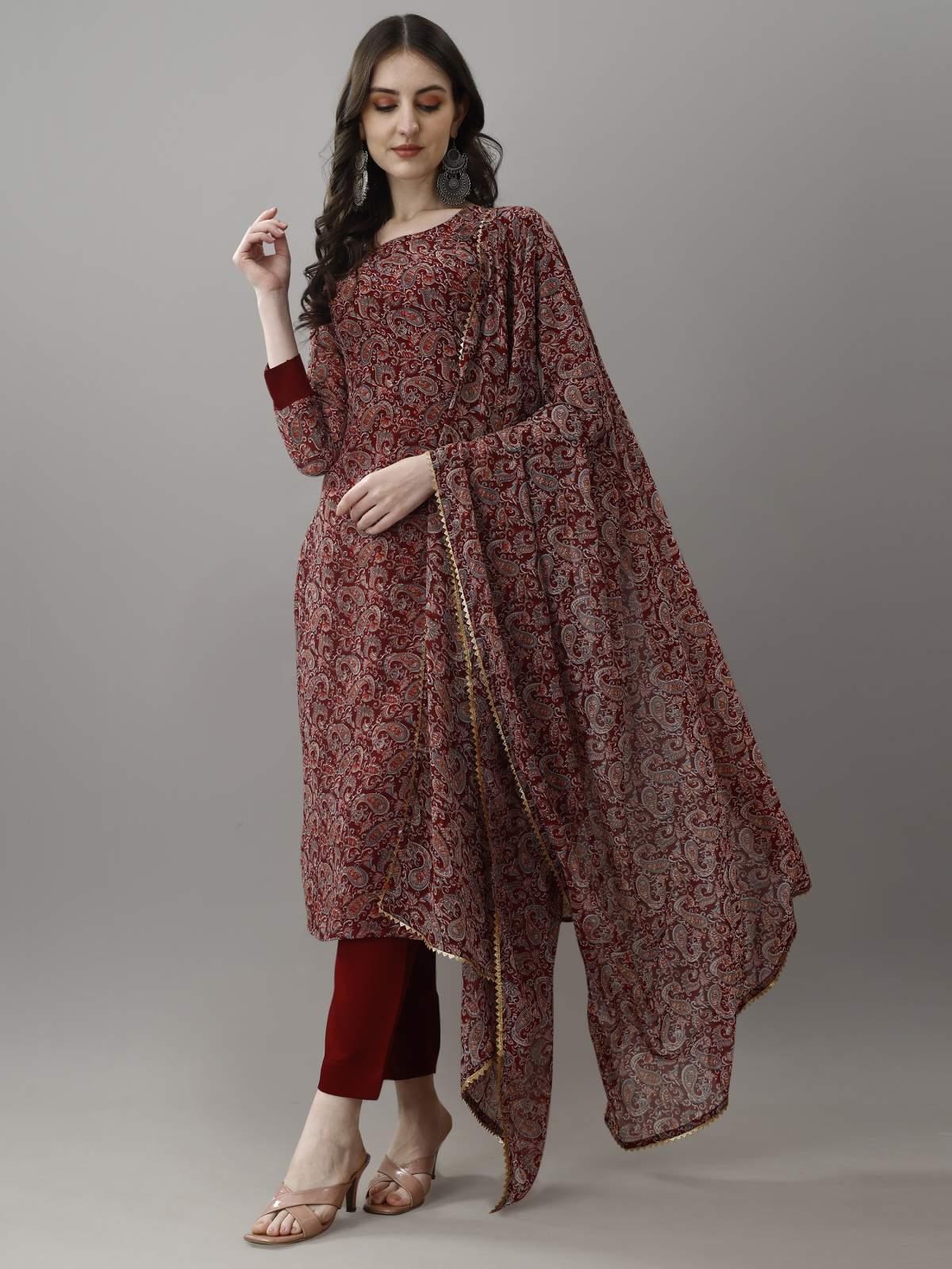 Embroidared Faux Georgette Kurta Set