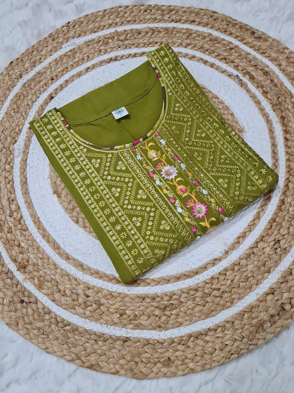 Embroidery Muslin Cotton Kurta Set