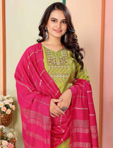 Heavy Embroidered Silk Kurta Set