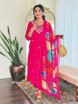 Embroidery Viscose Chanderi Kurta Set