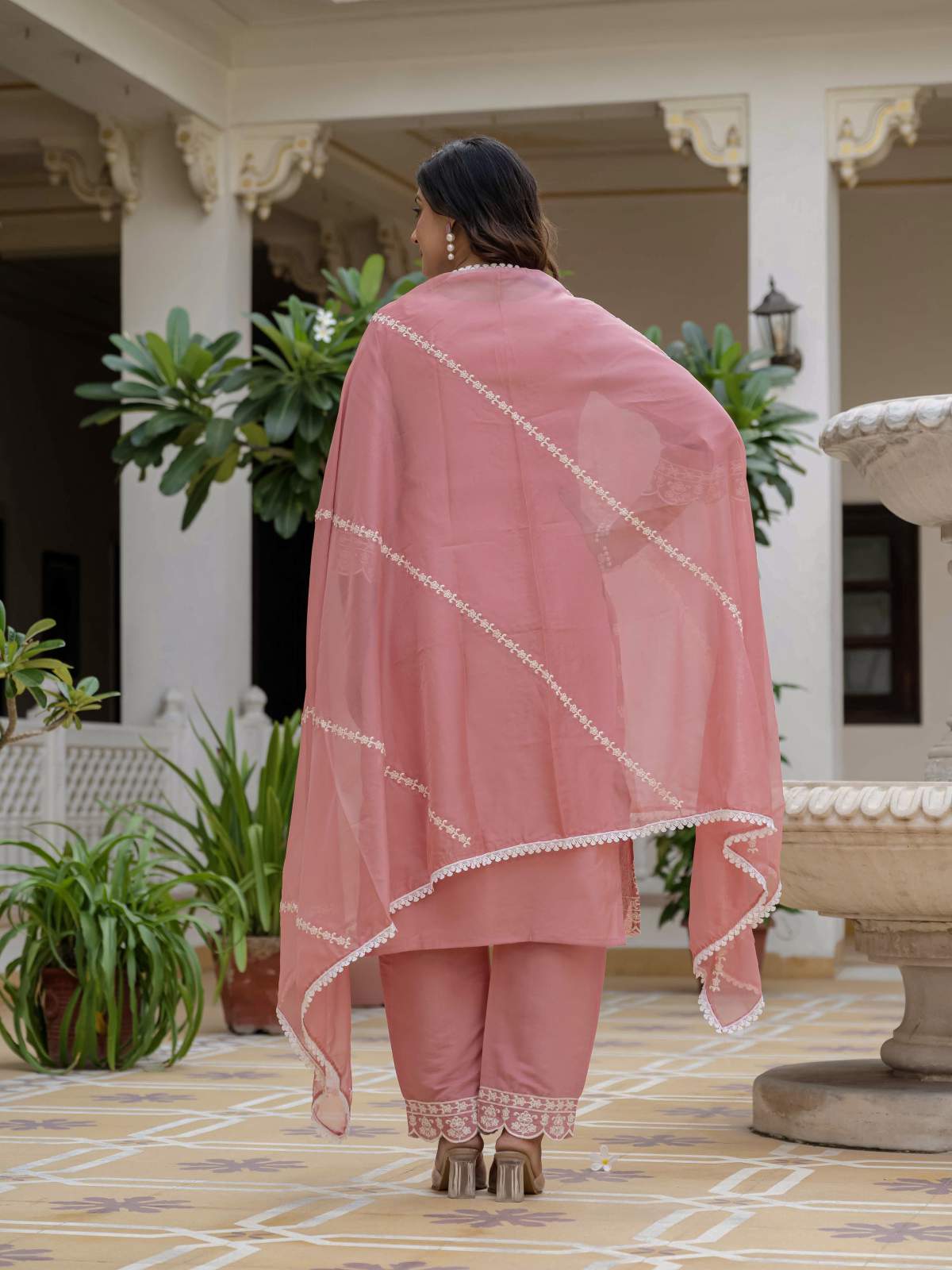 Embroidery Roman Silk With Cotton Lining Kurta Set