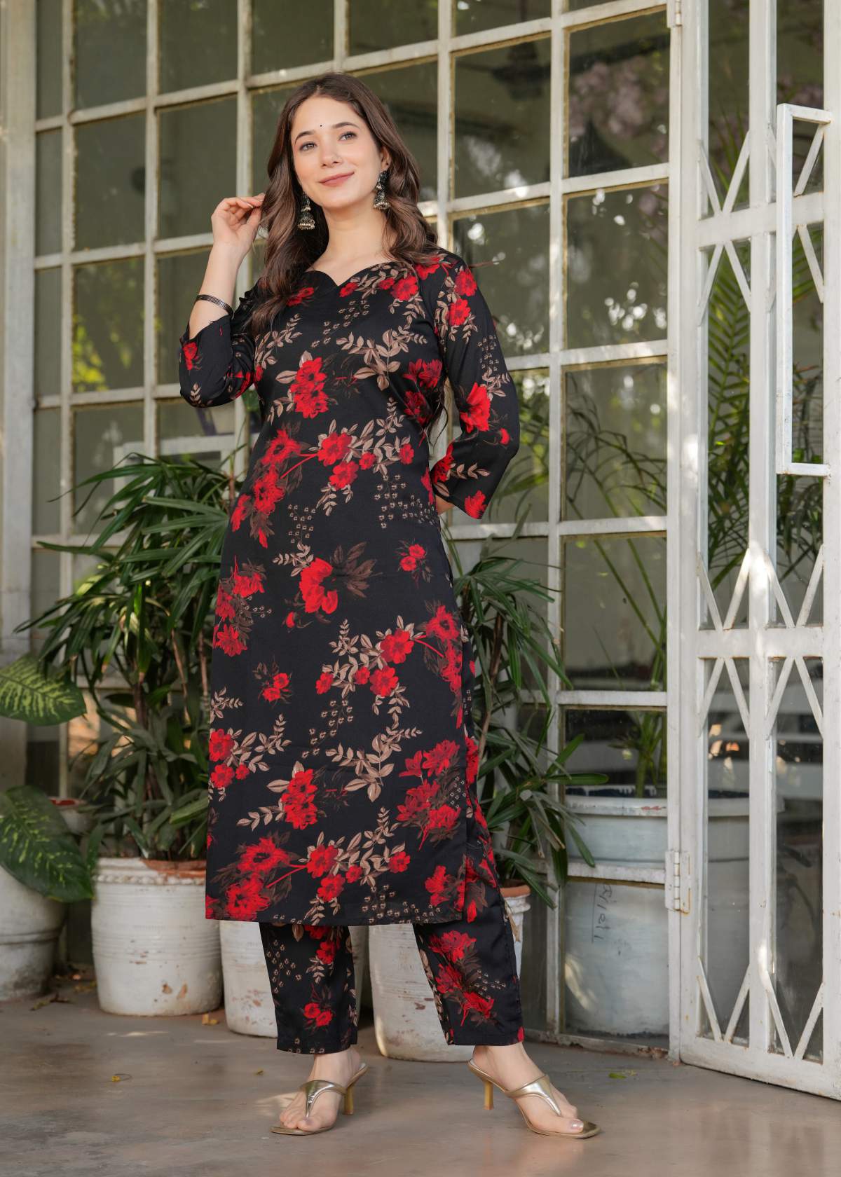 Printed Silk Blend Kurta Set