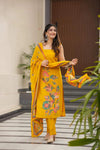 Printed French Crepe Kurta Set
