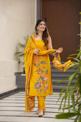 Printed French Crepe Kurta Set