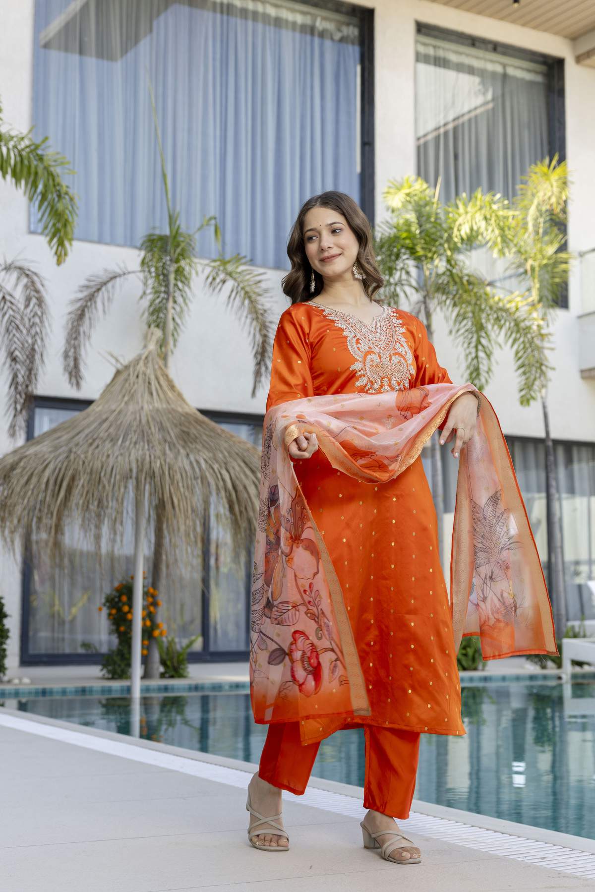 Embroidared Jacquard Butti Kurta Set